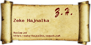 Zeke Hajnalka névjegykártya