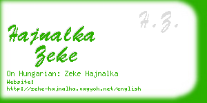 hajnalka zeke business card